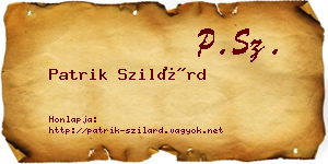 Patrik Szilárd névjegykártya